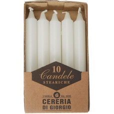 CANDELE STEARICHE CERA BIANCO CONF DA 10